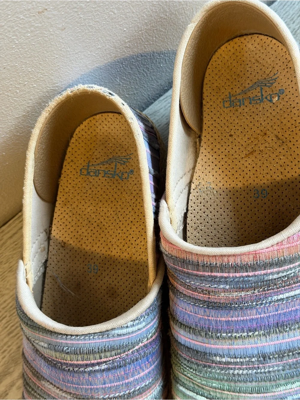 Dansko Multicolor Pastel Striped Espadrilles